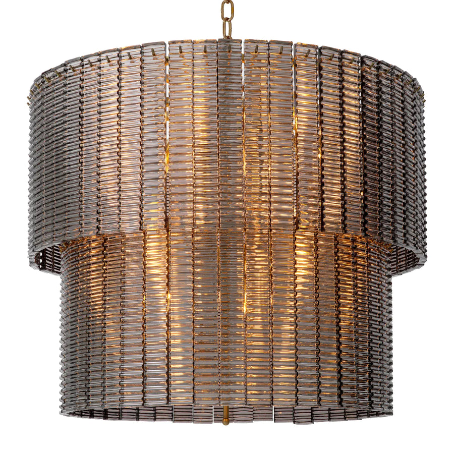 Ridged Glass Chandelier Imperial Double