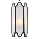White Glass and Bronze Pendant Rockefeller