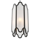 White Glass and Bronze Pendant Rockefeller