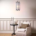 White Glass and Bronze Pendant Rockefeller