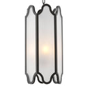 White Glass and Bronze Pendant Rockefeller