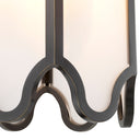 White Glass and Bronze Pendant Rockefeller