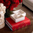 White Marble Sectioned Bowl Heber by Eichholtz, view 2