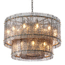 2-Tiered Glass Panel Chandelier Georgette by Eichholtz