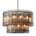 2-Tiered Glass Panel Chandelier Georgette by Eichholtz, view 3