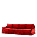 Red Velvet Frilled Sofa Verplanck