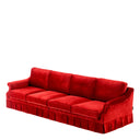 Red Velvet Frilled Sofa Verplanck