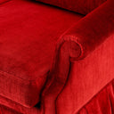 Red Velvet Frilled Sofa Verplanck
