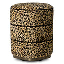 Leopard Fabric Stool Roosevelt