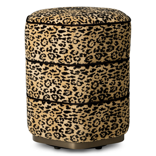 Leopard Fabric Stool Roosevelt