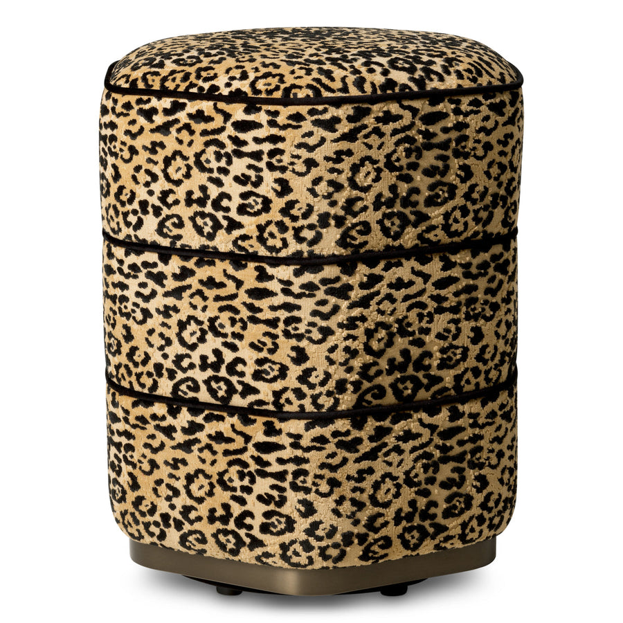 Leopard Fabric Stool Roosevelt