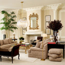 Beige Jacquard Swivel Stool Greenwich by Eichholtz, view 2