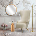 Julia Performance Velvet Wingback Accent Chair