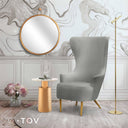 Julia Performance Velvet Wingback Accent Chair