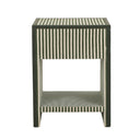 Kora 18" Cotton Jute 1-Drawer Contract-Grade Nightstand