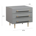 Trident 28" 3-Drawer Nightstand