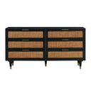 Sierra 60" Cane 6-Drawer Dresser