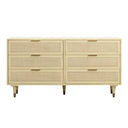 Sierra 60" Cane 6-Drawer Dresser