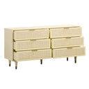 Sierra 60" Cane 6-Drawer Dresser