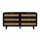 Christine 62" Black 6-Drawer Dresser
