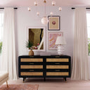 Christine 62" Black 6-Drawer Dresser