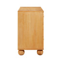 Grappa 62" Natural Wood & Raffia Wavy 6-Drawer Dresser