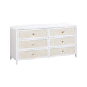 Patty 62" Rattan 6 Drawer Dresser