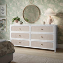Patty 62" Rattan 6 Drawer Dresser