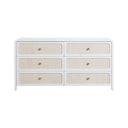 Patty 62" Rattan 6 Drawer Dresser