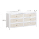 Patty 62" Rattan 6 Drawer Dresser