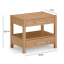 Brandyss 26" Burl 2-Drawer Nightstand