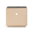 Martha 25" Taupe Mirrored Nightstand With Drawer