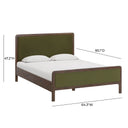 Hella Contract-Grade Velvet and Ash Wood Bed