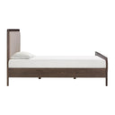 Hella Contract-Grade Velvet and Ash Wood Bed