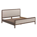 Hella Contract-Grade Velvet and Ash Wood Bed