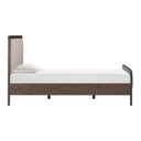 Hella Contract-Grade Velvet and Ash Wood Bed