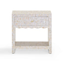Piara 22" Natural Mother of Pearl Inlaid Nightstand With Drawer