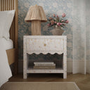 Piara 22" Natural Mother of Pearl Inlaid Nightstand With Drawer