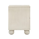 Grappa 22" Wood & Raffia Wavy 2-Drawer Nightstand