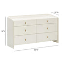 Collins 56" Cream 6-Drawer Dresser