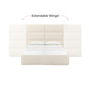 Eliana Cream Performance Boucle Headboard Wings