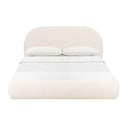Bara Cream Textured Performance Velvet Bed