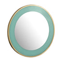 Lucille 24" Turquoise and Brass Round Wall Mirror