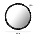 Baria 30" Wooden Round Wall Mirror