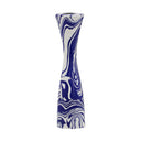 Serene Blue & White Swirl Resin Candlestick