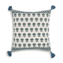 Blossom 20" Printed Cotton Tassel Throw Pillow Cover