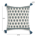 Blossom 20" Printed Cotton Tassel Throw Pillow Cover