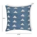 Indigo Triangles 20" Cotton Square Throw Pillow Cover