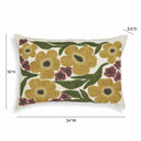 Blossom 24"X16" Embroidered Daisy Wool Throw Pillow