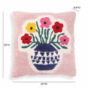 Blossom 20" Tufted Cotton Square Throw Pillow Cover
